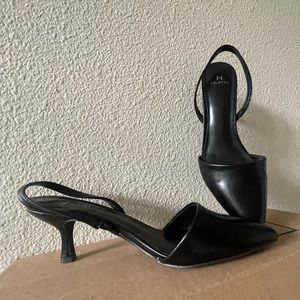 Halston Black Slingback Heels, Size 9